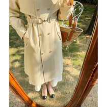 GreasyLisbon mood]horseshoe buckle cheese color 2021 new windbreaker womens spring jacket medium and long