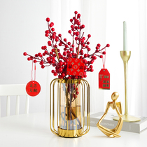  Lucky fortune berry fake flower simulation dried bouquet living room flower arrangement decoration red fruit home decoration flower decoration