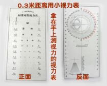 Presbyopia scattering plate optometry detection card 0 3 meters small vision table miniature near-use myopia glasses equipment instrument