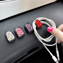 Car-linked concealed chair-back hook-car inlaid drill multifunctional set-in-car data line hooks lady