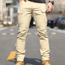 Outdoor ruling officer Tactical pants Male elastic pure cotton clothing Pants Spring Autumn for easy wear and wear Multi-pocket long pants