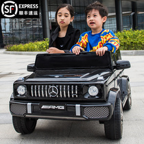 Two-seater Mercedes-Benz big G stroller children's electric car four-wheel remote control car can sit on people 4-wheel off-road baby toy car