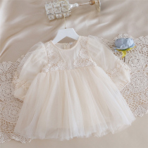 One-year-old girl clothes Autumn Spring New Princess dress flower dress dress girl bubble sleeve birthday party dress