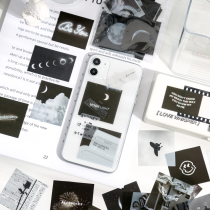 Retro black and white blue hand account sticker LOMO photo ins creative literary hand account DIY mobile phone case material stickers