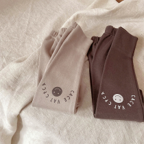 Soft glutinous glutinous ~ elastic and comfortable pro-skin bottom male and female child 2022 Spring style printed hit bottom pants 100 lap 9 pants