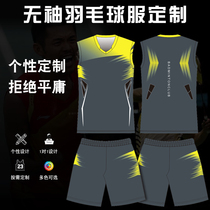 Full body custom sleeveless badminton suit table tennis volleyball tennis suit couple summer breathable quick-drying game sportswear
