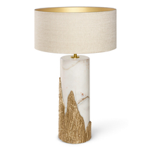 Postmodern high-end marble pure copper table lamp Nordic art designer hotel room living room decoration table lamp