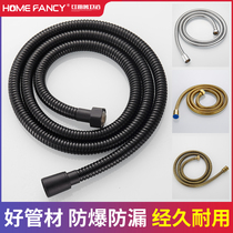 Shower black hose connector shower head top spray stainless steel rain shower hand held shower head mixing valve accessories