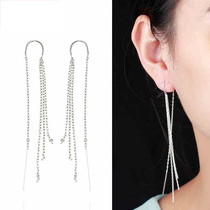 999 sterling silver earrings female long tassels face thin earrings temperament earrings earrings earrings earrings earrings 2021 New Tide jewelry