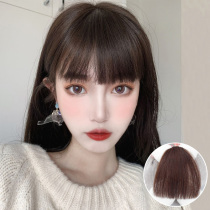 Cartoon bangs wig female round face flat bangs natural invisible air bangs real hair face repair with one knife and fake bangs
