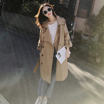 Windbreaker womens long Korean version of the spring and autumn 2021 new small high-end temperament this year popular loose coat women