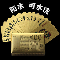 pvc waterproof local gold playing card metal gold poker card plastic gold foil gold card washable