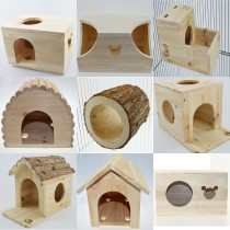 Original ecological wooden house ChinChin squirrel guinea pig wooden house hamster squirrel honey ladger hedgehog warm sleeping room supplies