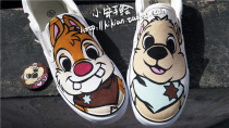 Reservation (Xiaoans hand-painted) (squirrel Dale Chichentiti and Grizzly) a lazy canvas shoe