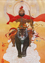 Zhao Gongming portrait Black Tiger Xuan Altar Zhao Marshal Wu God of Wealth Zhao Gongming statue Photo paper printing plastic seal