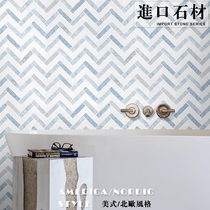 Nordic blue stone mosaic tile fish bone Herriton floor tile bathroom kitchen wall tile toilet decoration