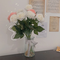 ins emulated rose flowers fake flowers room decoration pendulum pieces plastic girl hearts flowers light extravagant table flower arrangement fake words