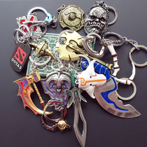 dota2 hand-held weapon knife Tower 2 around ti immortal shield Shadow Demon Carl Swordsman Jumping Knife Key Chain Pendant