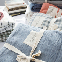 Class A 100 pure cotton washed cotton linen Single piece All cotton old coarse cloth Single Dormitory Students are Single Pillowcase Three Sets