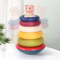 Stack of Leaf Baby Toys Puzzle Rainbow Towers 0-3-year-old 1 Baby Early to teach Music tumbler Layers Cascade