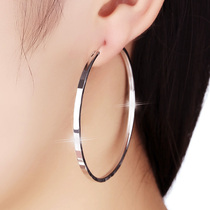 Sterling silver ring big earrings female earrings 2021 New Tide Korean temperament Net Red big ring earrings