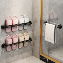  Bathroom slipper rack Wall-mounted punch-free bathroom wall toilet shoe drain rack Storage artifact rack