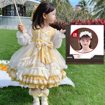 Childrens Loretta Girl Child Leulia Tower Baby Spring and Autumn Palace Tinder Wind Liandress Lolita dress Lolita Ocean dress