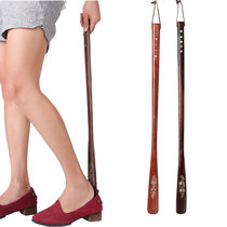 Super long-handled shoe pull shoe free solid wood shoes smoking shoes slippery home lazy people do not bend over to lift shoes artifact