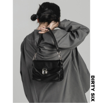 DirtySix * Eat more sundaes 3 colors 2 shoulder straps into retro big lock soft leather armpit bag shoulder bag