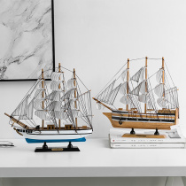 Sailing Model Creative Mediterranean Style Home A Sails Smooth Swing Pieces Wooden Real Wood Craft Craft Boat Decorations