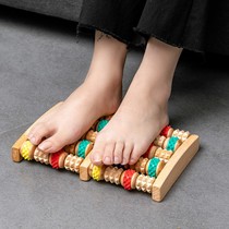 Top wooden six-row large roller foot acupressure massager Hand massage Household foot massager