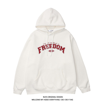 Billions of teenagers American retro plus velvet hooded clothes men and women couples National Tide brand loose Japanese College hoodie