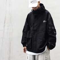 National Chao brand functional wind tooling jacket men trend students Harajuku wind BF loose hooded multi-pocket jacket tide