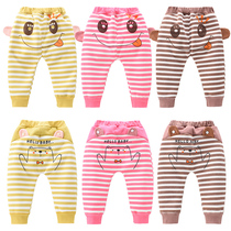 Baby plus velvet pants baby wear autumn and winter boys Haren pants 0 girls keep warm 1-4 years old trousers