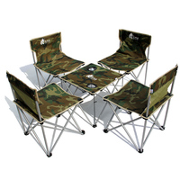 Wild outdoor portable folding table and chair camouflage combination set Chair camping self-driving tour leisure chair beach fishing chair