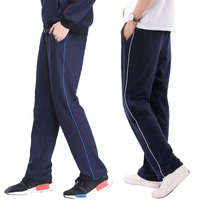 Spring Summer School Uniform Pants Pure Cotton Thin section Deep blue Primary and middle school students Breathable Speed Dry Primary High School Mens Knitted School Pants