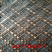 Back-to-back oblique square stainless steel mesh decorative bronze metal mesh Champagne gold steel mesh partition screen barbed wire mesh