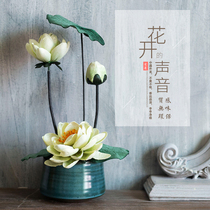 New Chinese meditation Lotus Swing in Living Room Furnishing Simulation Fake Flower Silk Flowers Buddha Front For Lotus Flowers Decoration Bonsai Dried Flowers