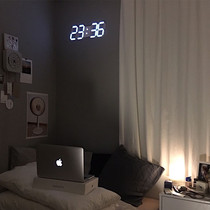 led net red ins alarm clock nordic trembles ins digital clock girl heart desktop alarm clock simple bedside luminous