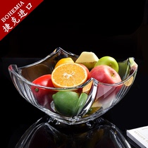 Czech imported crystal glass round tray creative modern Nordic style luxury wedding living room household fruit tray