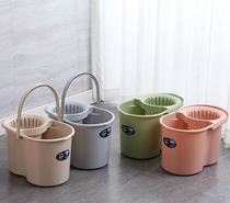 Household hand press mop bucket with pulley thickened rotating squeezed bucket mop cleaning bucket mop dry bucket large capacity
