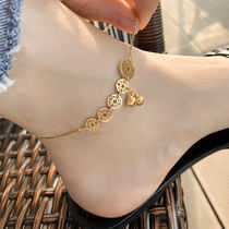 Design sense titanium steel anklet does not fade sexy personality simple Fashion Net Red Bell anklet children 2021 New