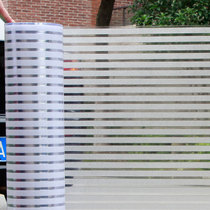 No glue electrostatic glass film sliding door anti-collision frosted translucent stripe office partition waist line window sticker