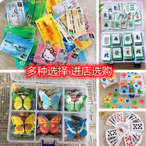 Edible Glutinous rice paper Butterfly flowers Playing cards letters Mahjong birthday cake decoration Cold baking decoration