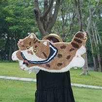 MEWJI Inexplicable Original Kitty Illustrations Cute Room Room Door Living-room Bedroom Profiled Rolls Rug Carpet Ground Mat