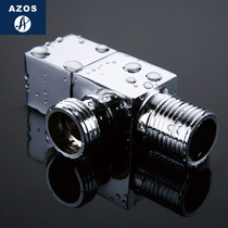 AZOS square angle valve full copper triangular valve water distributor shower water stop valve hot and cold universal thickening 40% toilet valve