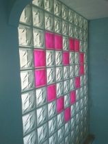 Glass-brick glass Xuanguan partition
