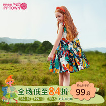 Girls dress 2022 new dress Children Summer Womens Summer Dress Foreign Air Pure Cotton Princess Skirt Beach Dress