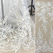 Water grass lace champagne gold thread lace accessories wedding dress high-end DIY embroidery fabric accessories fairy Korean curtain
