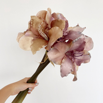 Ladylike mercerized Zhu top red fake flower emulated floral furnishing table flower swaying flower vase swinging piece living-room flower arrangement